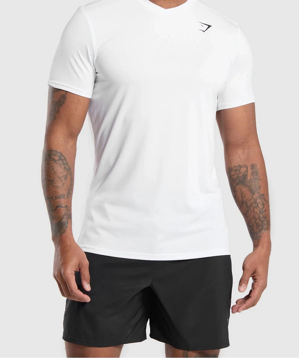 Gymshark Arrival V-Neck T Shirt - White