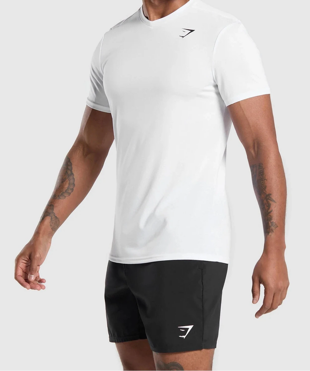 Gymshark Arrival V-Neck T Shirt - White