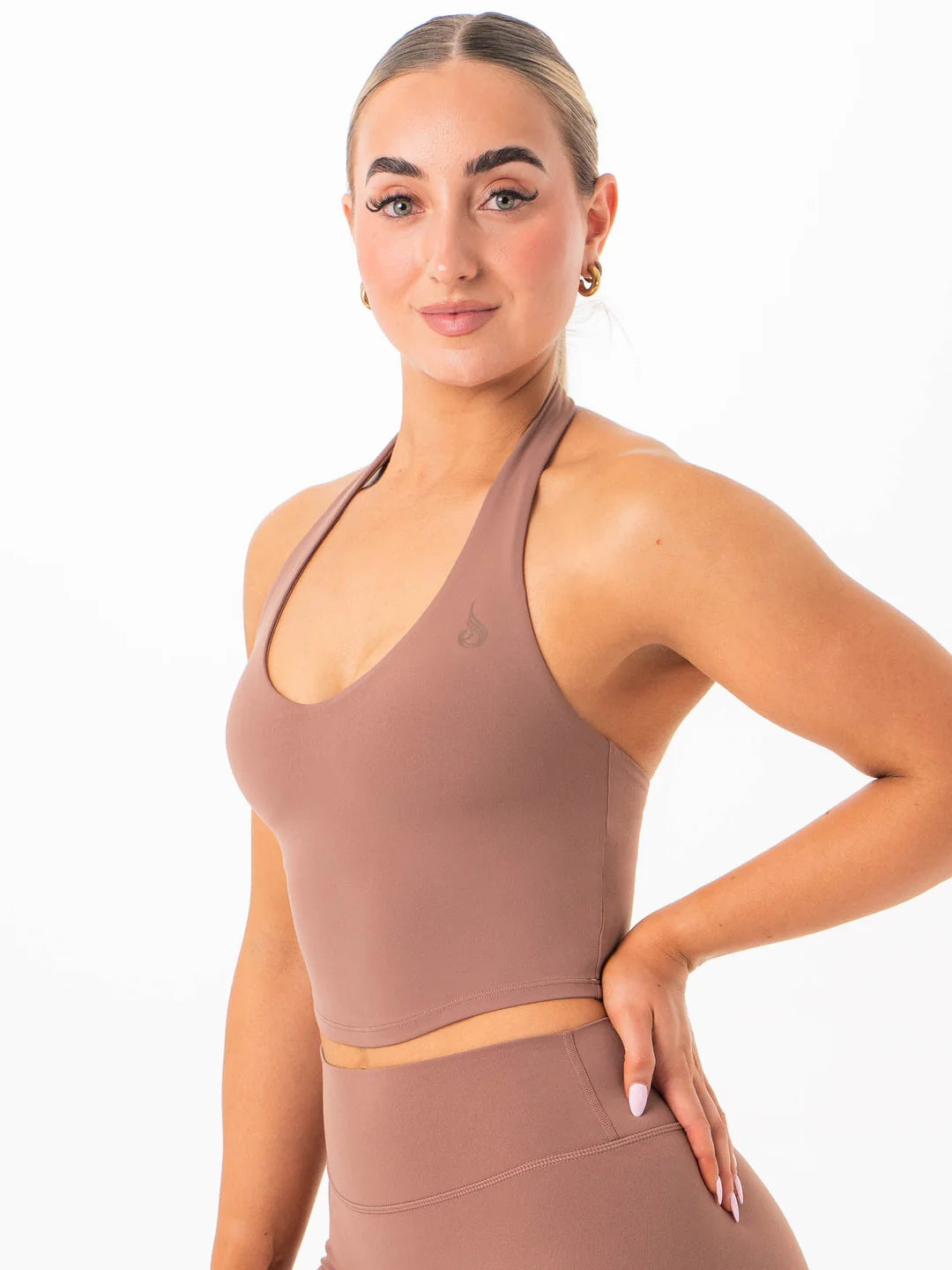 Ryderwear NKD Halter Shelf Tank - Mocha