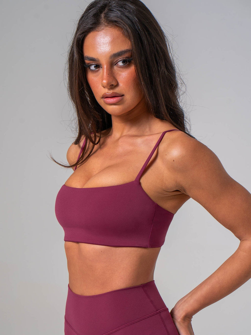 Ryderwear NKD Core Bra in cola, detail view