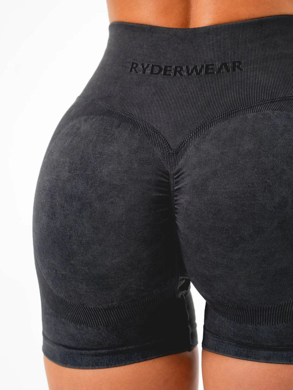 Ryderwear Stonewash Scrunch Seamless Shorts - Black