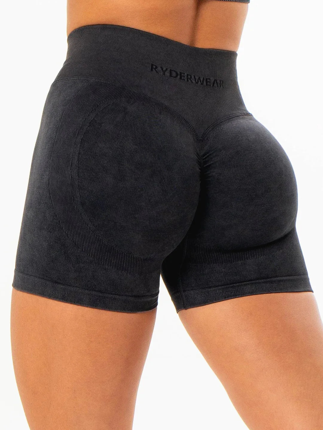 Ryderwear Stonewash Scrunch Seamless Shorts - Black