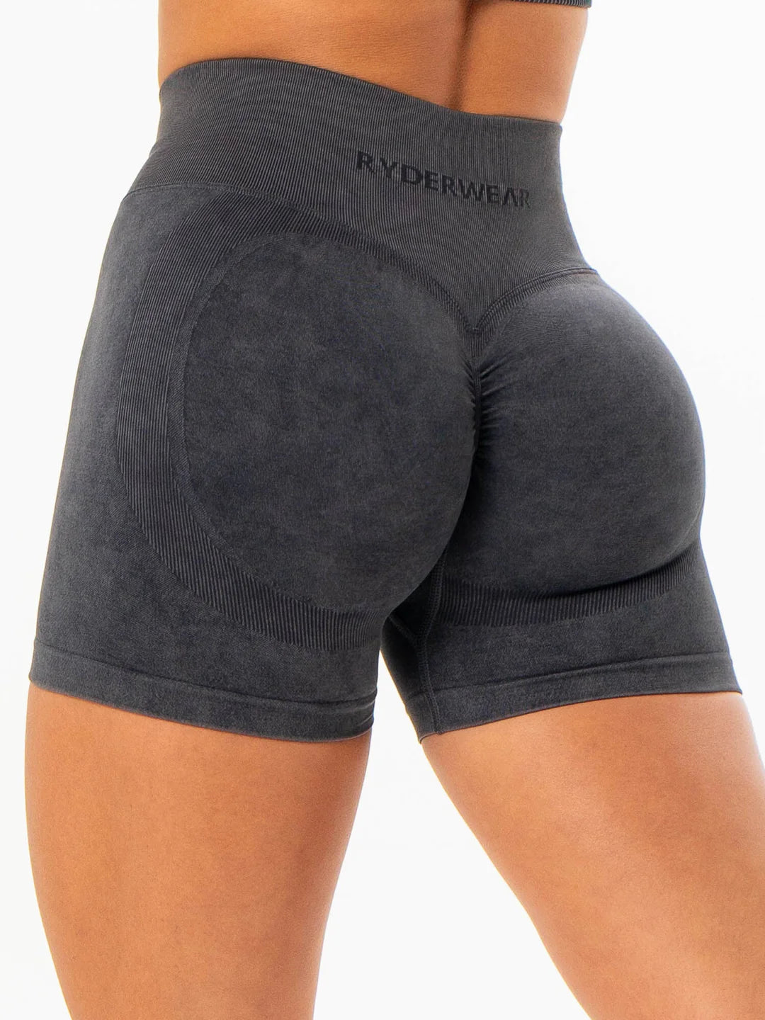 Ryderwear Stonewash Scrunch Seamless Shorts - Charcoal