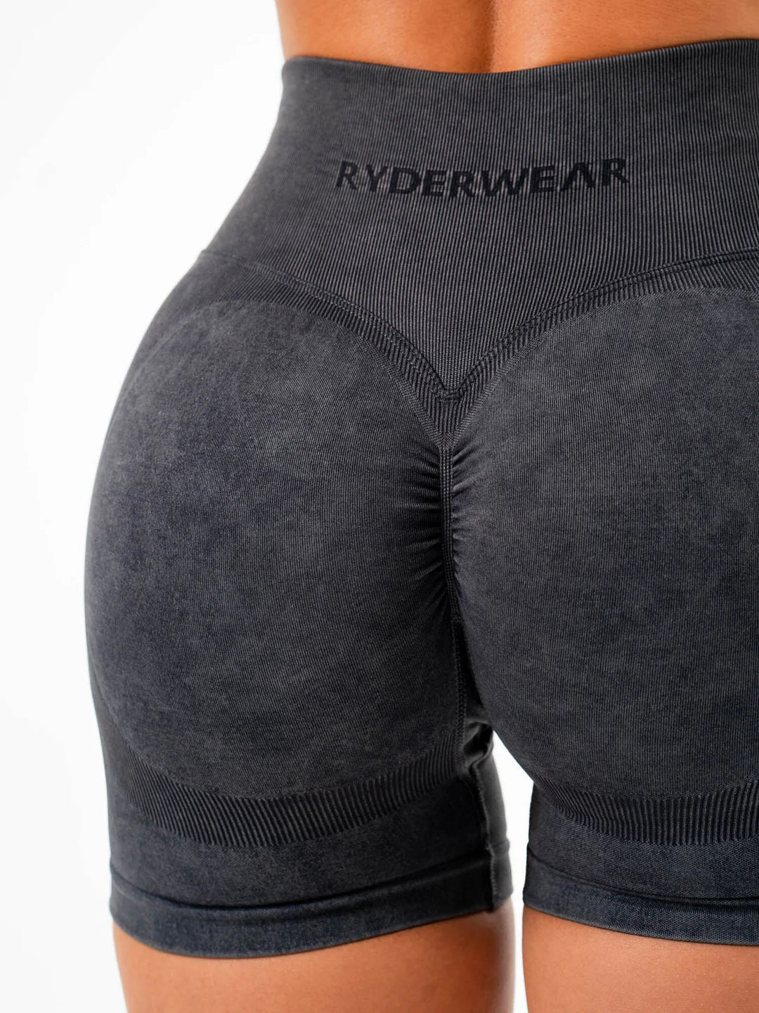 Ryderwear Stonewash Scrunch Seamless Shorts - Charcoal