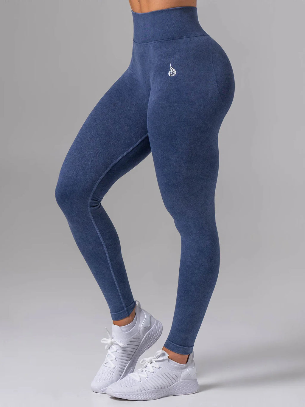 Ryderwear Stonewash Seamless Invisible Scrunch Leggings - Navy