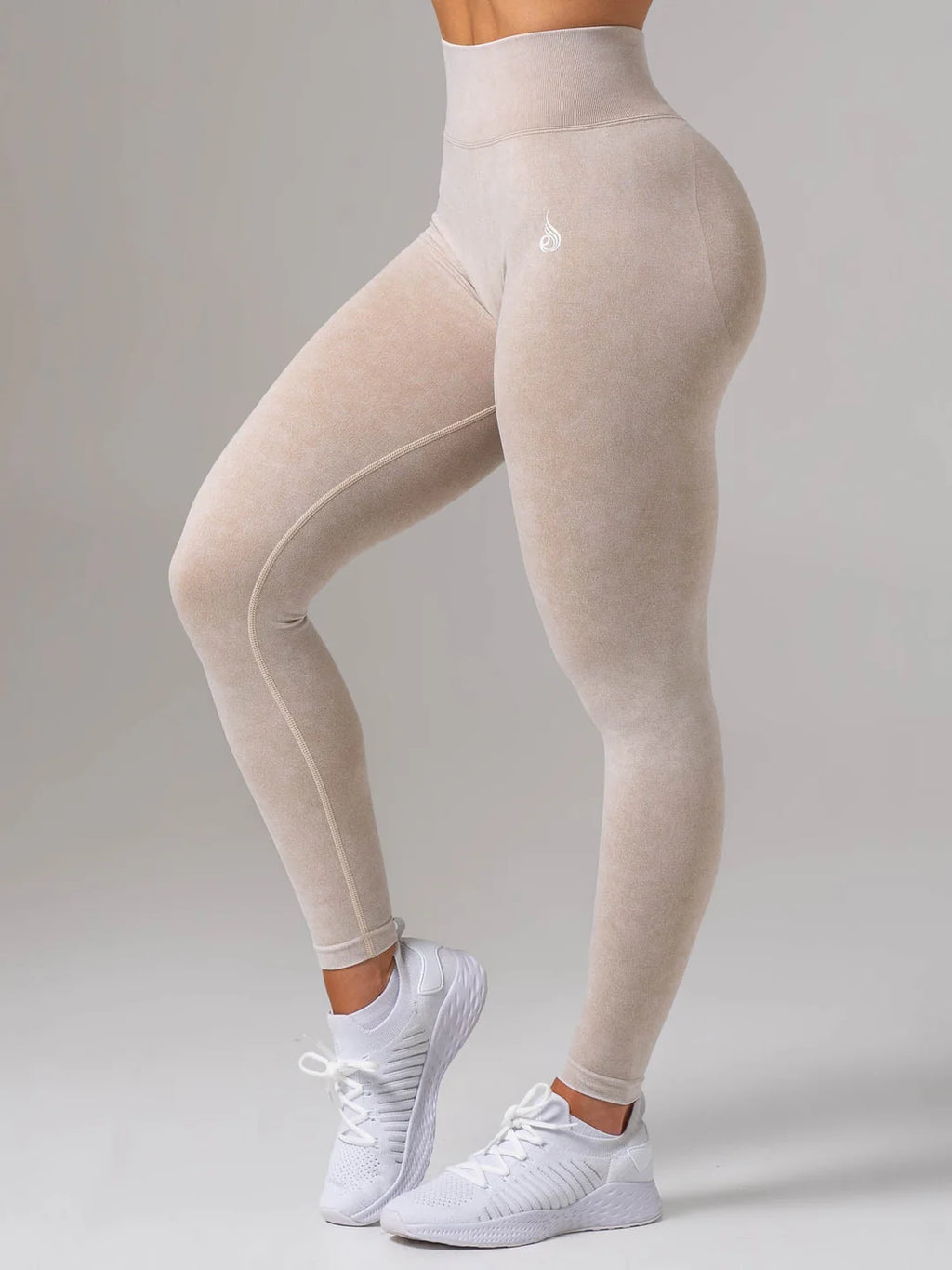 Ryderwear Stonewash Seamless Invisible Scrunch Leggings - Oatmeal