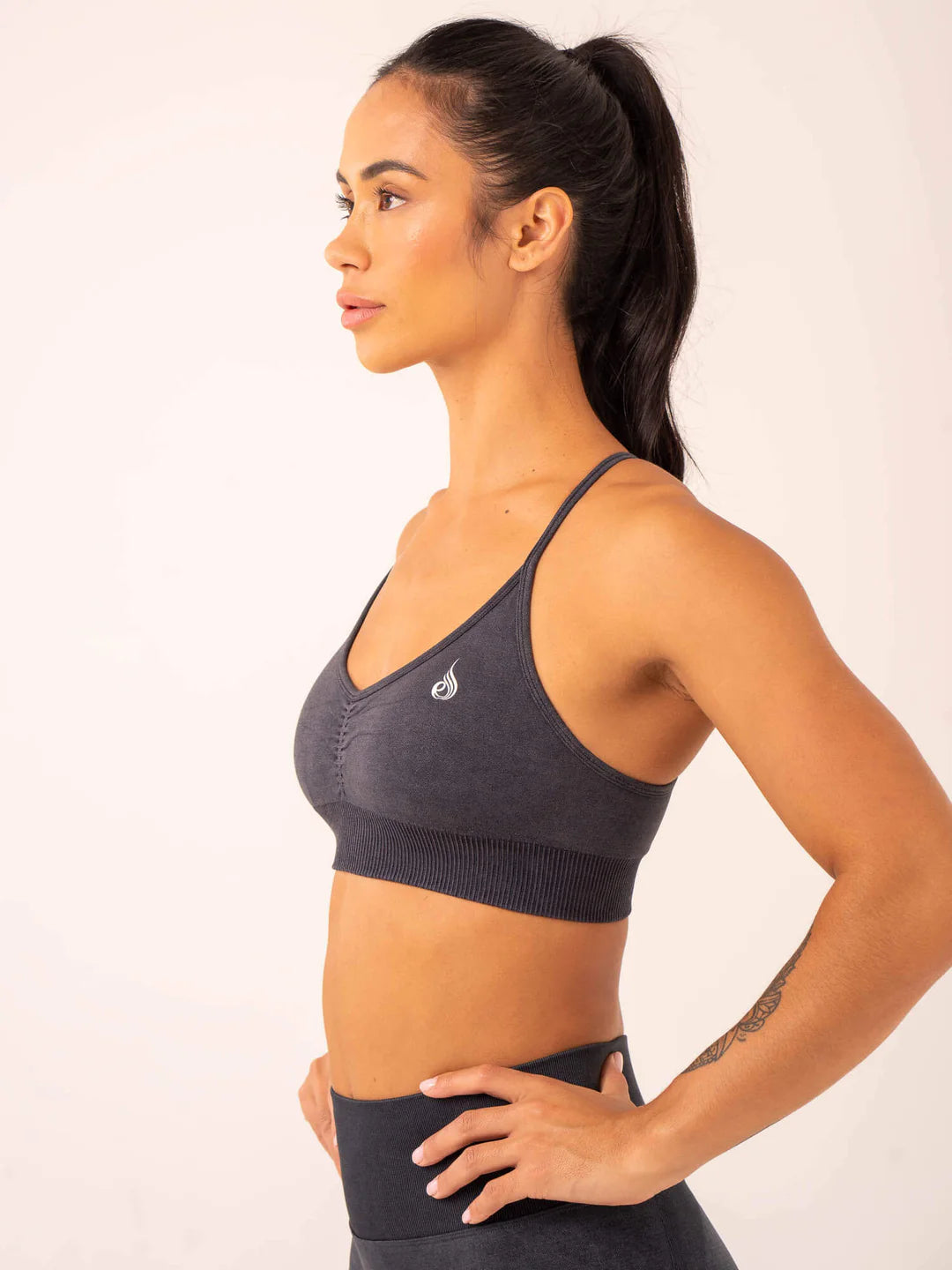 Ryderwear Stonewash Seamless Sports Bra - Black