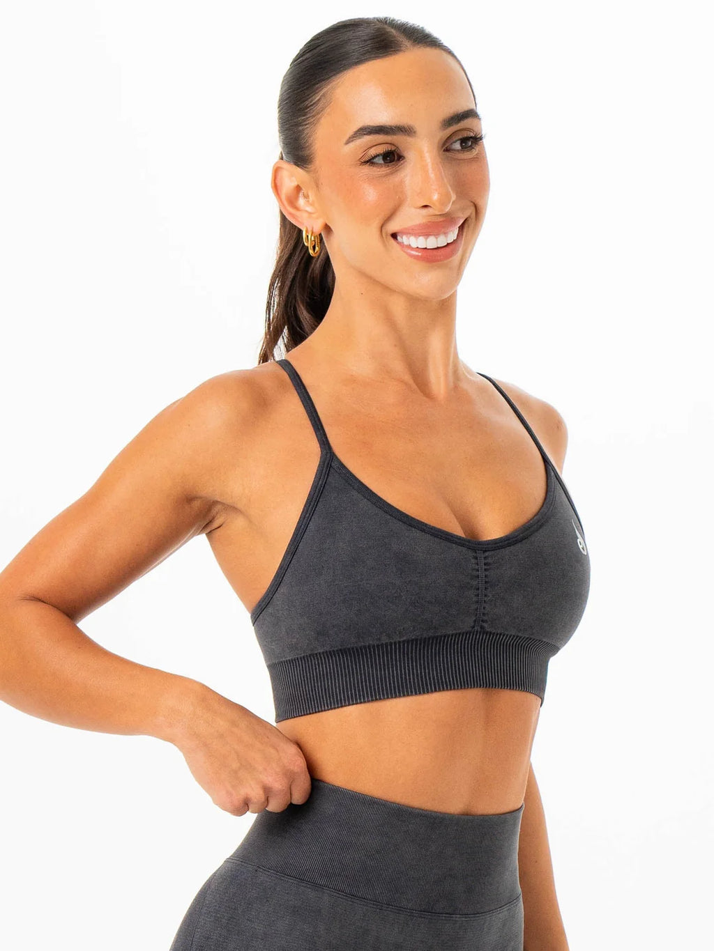 Ryderwear Stonewash Seamless Sports Bra - Charcoal