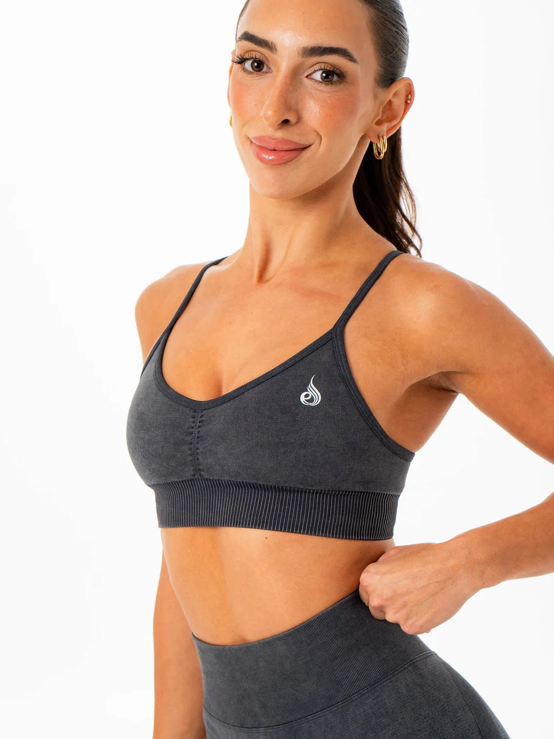 Ryderwear Stonewash Seamless Sports Bra - Charcoal