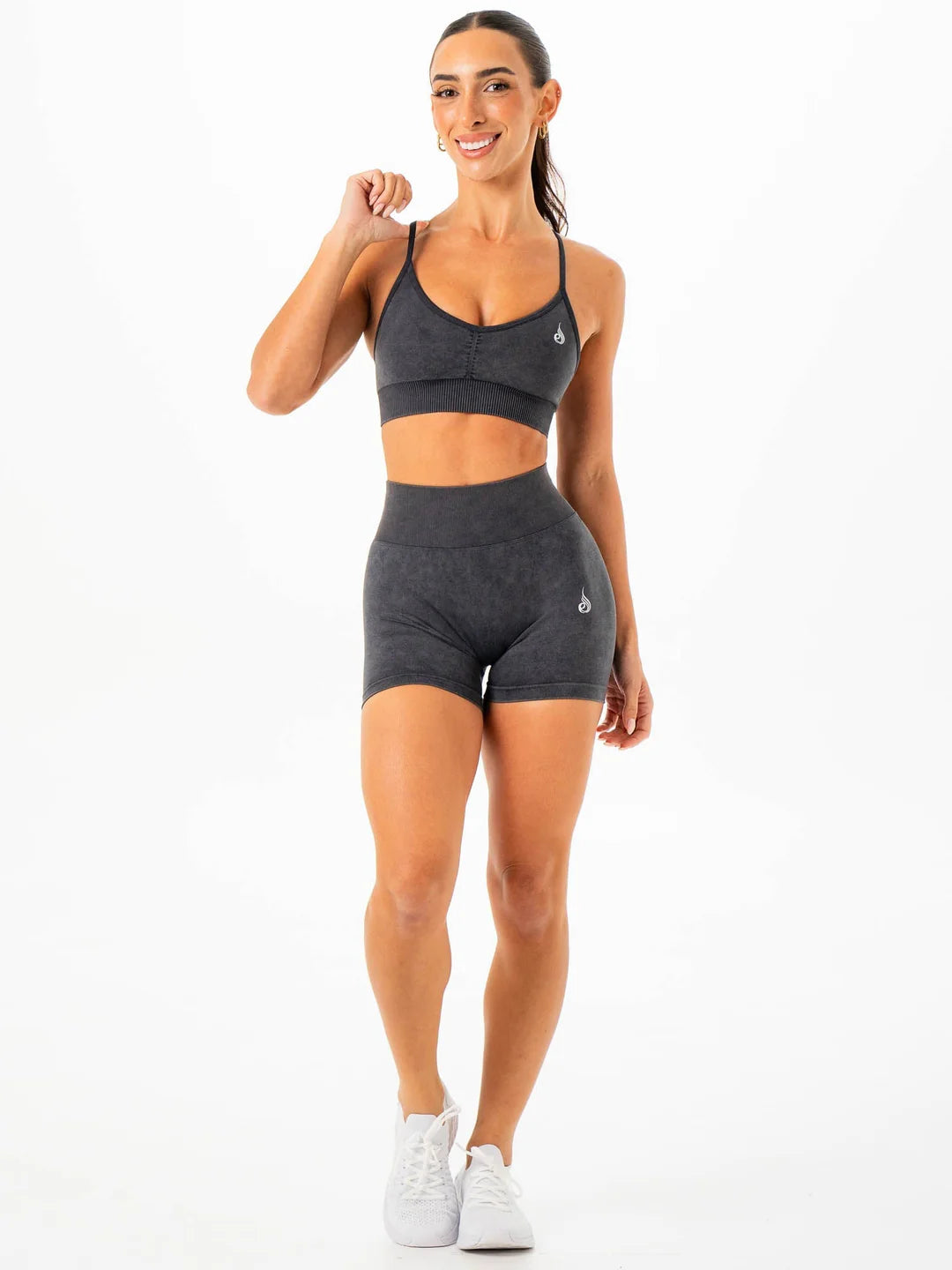 Ryderwear Stonewash Seamless Sports Bra - Charcoal