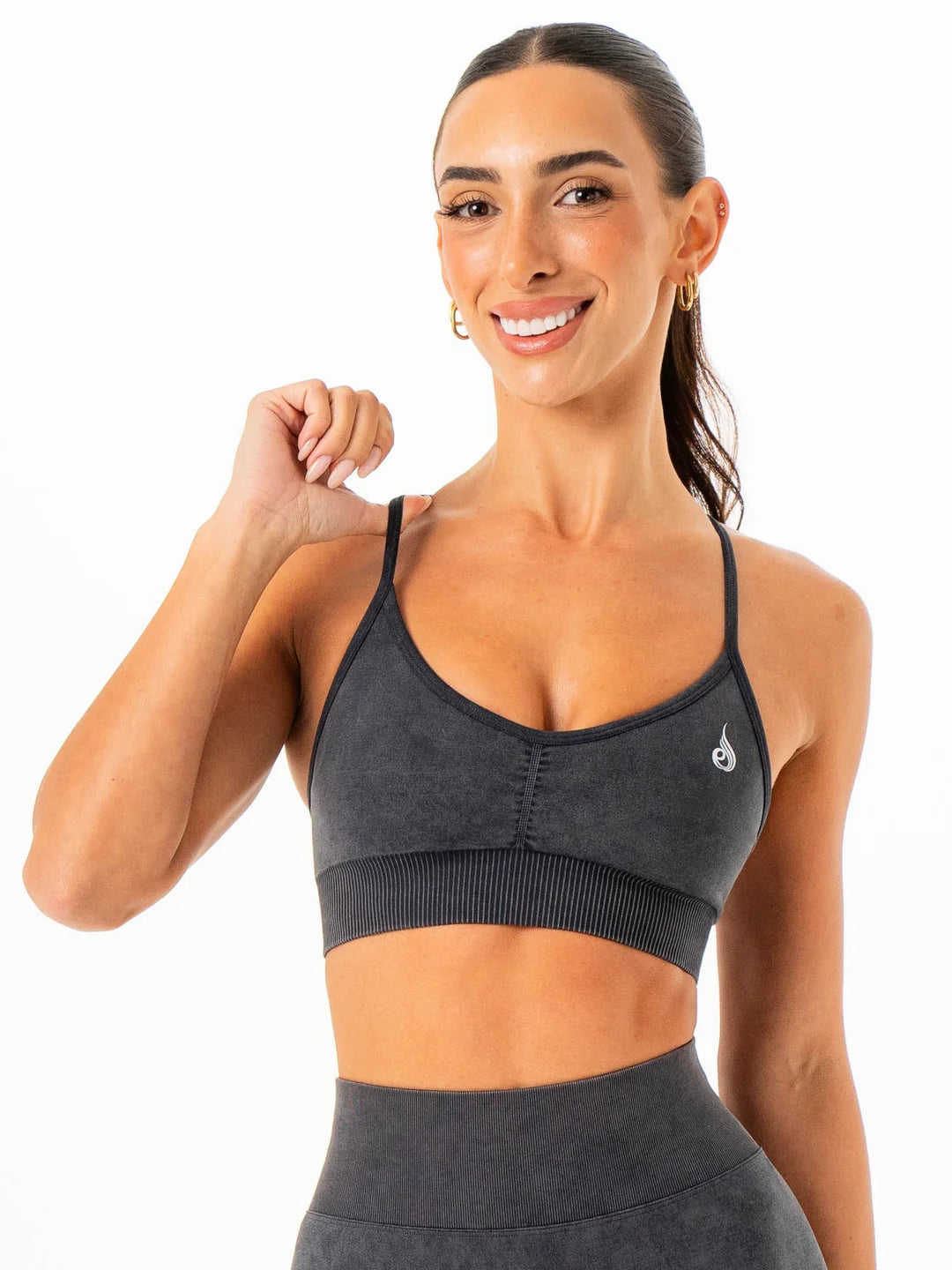 Ryderwear Stonewash Seamless Sports Bra - Charcoal