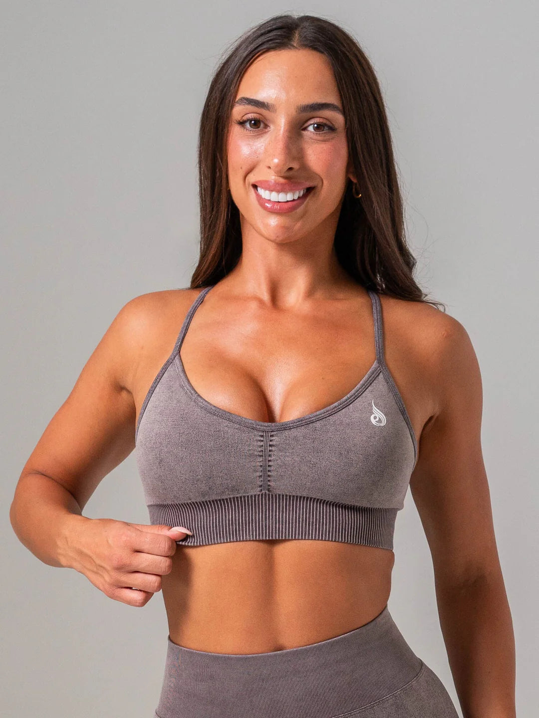 Ryderwear Stonewash Seamless Sports Bra -Cocoa