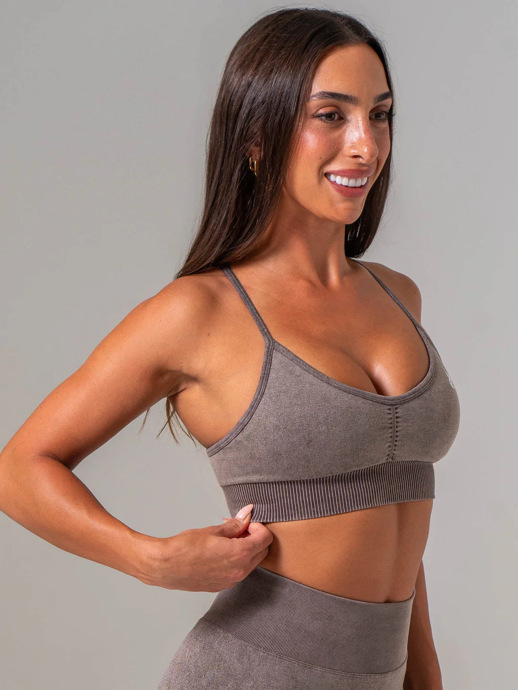 Ryderwear Stonewash Seamless Sports Bra -Cocoa