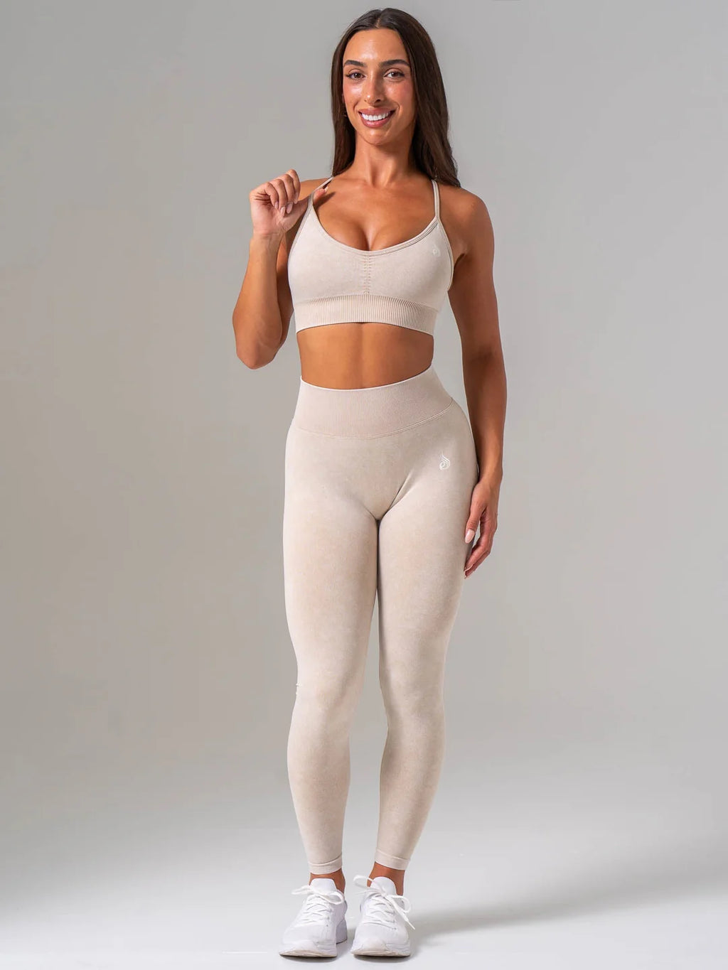 Ryderwear Stonewash Seamless Sports Bra - Oatmeal