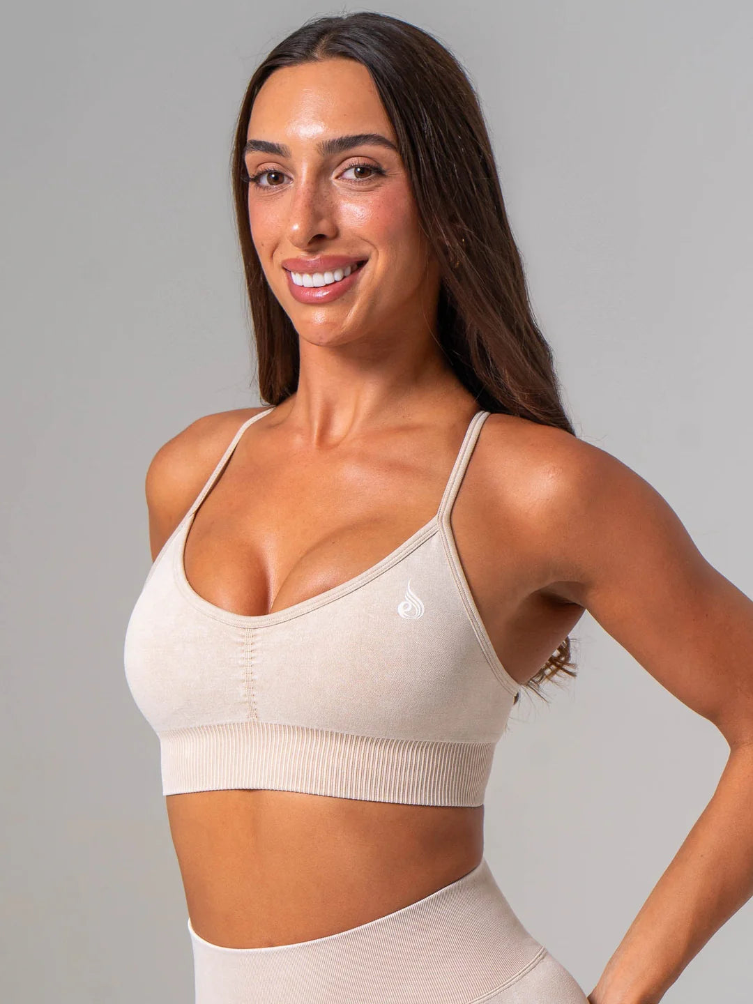 Ryderwear Stonewash Seamless Sports Bra - Oatmeal